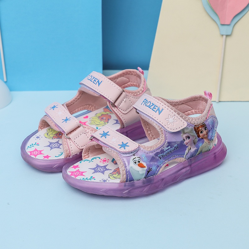 Sandal Anak Sendal LED Motif FROZEN 006 - Sandal Anak Kasual Import