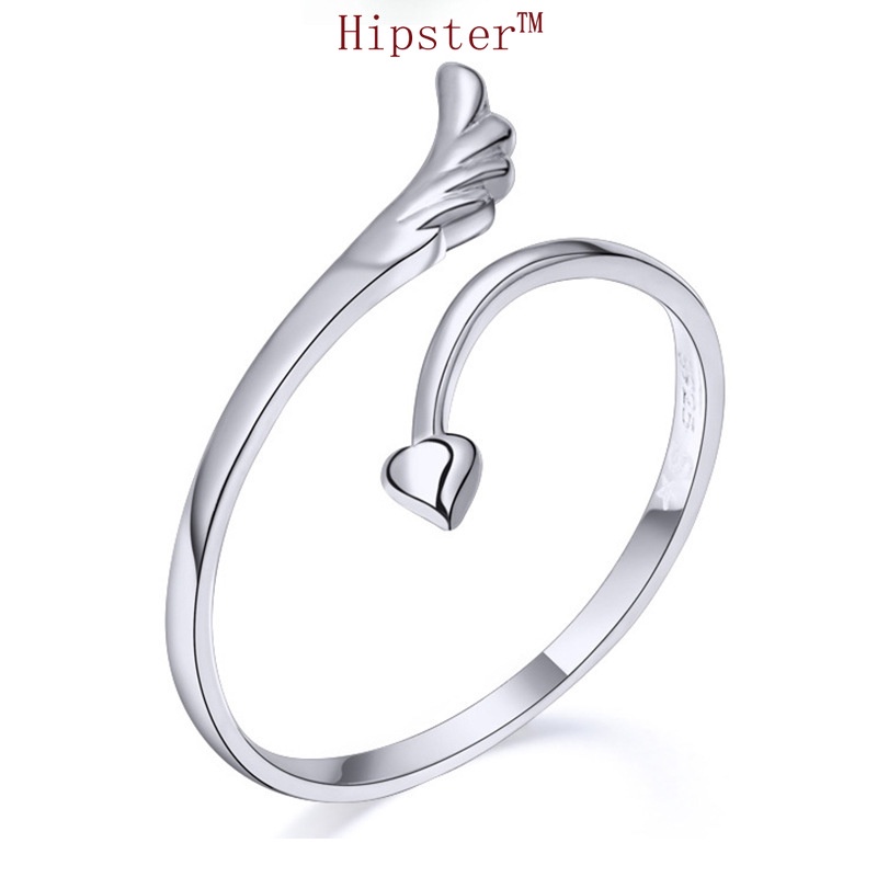 Japanese and Korean New Hot Selling Creative Angel Wings Adjustable Ring