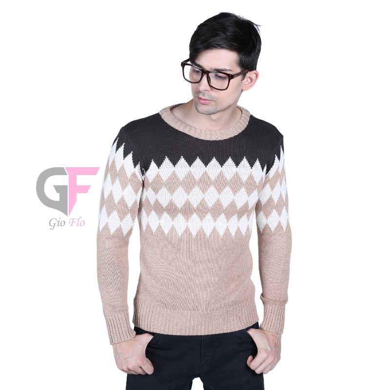 GIOFLO Pakaian Rajut Sweater Pria Smart Casual Kombinasi Warna / SWE 644