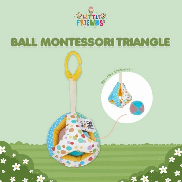 LITTLE FRIENDS Ball Montessori Triangle Plush Toys Mainan Gantung