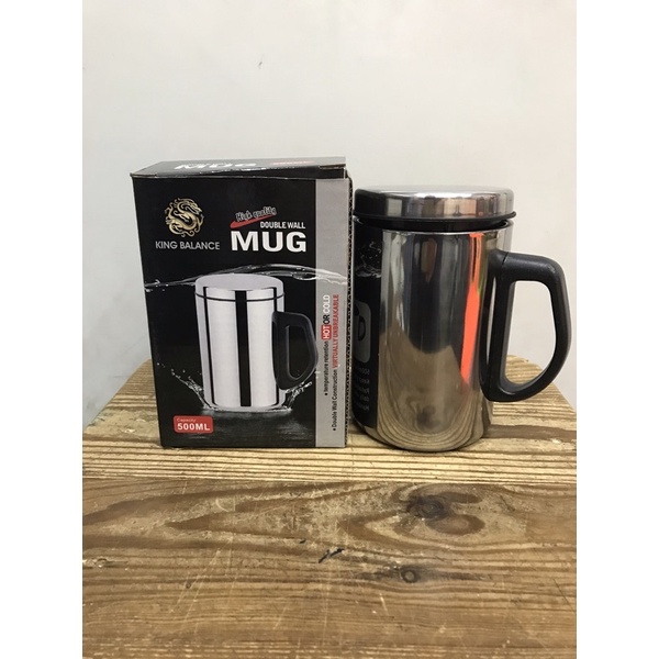 MUG Termos kopi stainless 500ml / Gelas kopi Ganom/ King Balance multifungsi Stainless