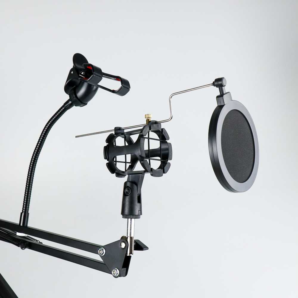 TaffSTUDIO Condenser Microphone Stand Holder 360 Lazypod+Clamp - NB-35