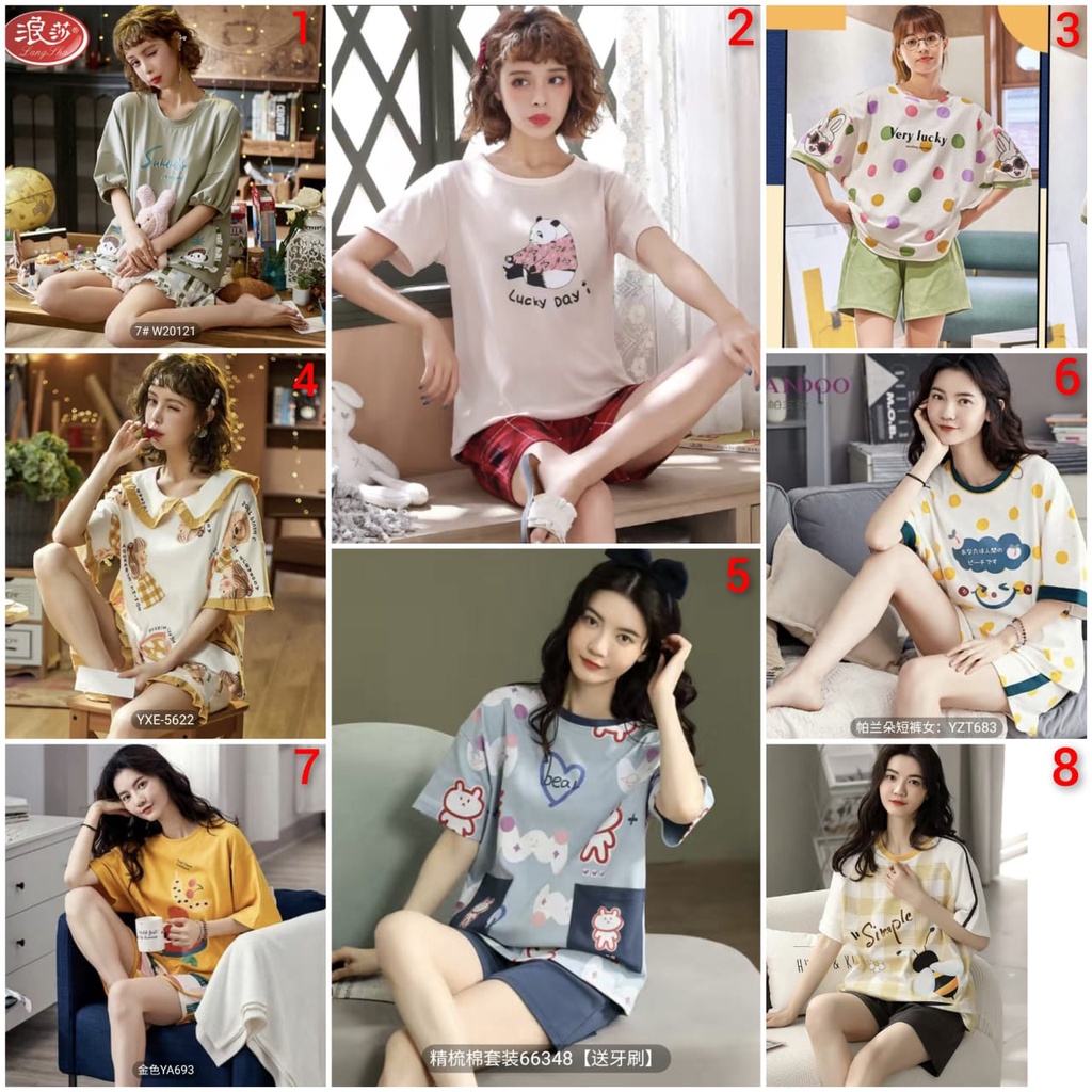 baju tidur piyama kaos hotpant import summer