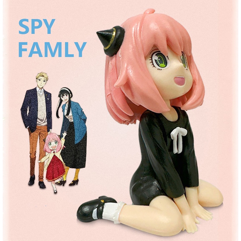 Action Figure Model Anime SPY X Family Anya Posisi Duduk Bahan PVC Ukuran 9cm