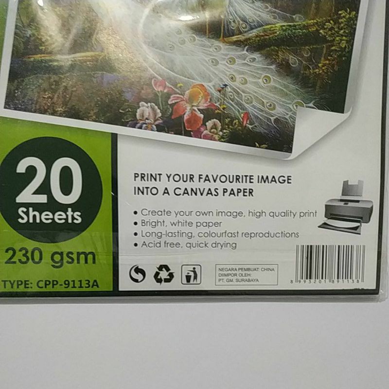 

InJO Canvas V-tec Photo Paper 230 gsm A4 (20 lbr)