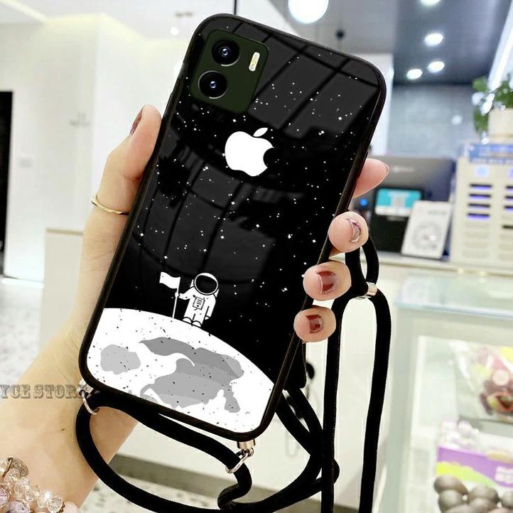 9.9 [CG248] Softcase Kaca + Tali Vivo Y15S Y21S Y21 2021 - Case Hp Vivo Y12 Y15 Y12S - Kesing Hp Viv