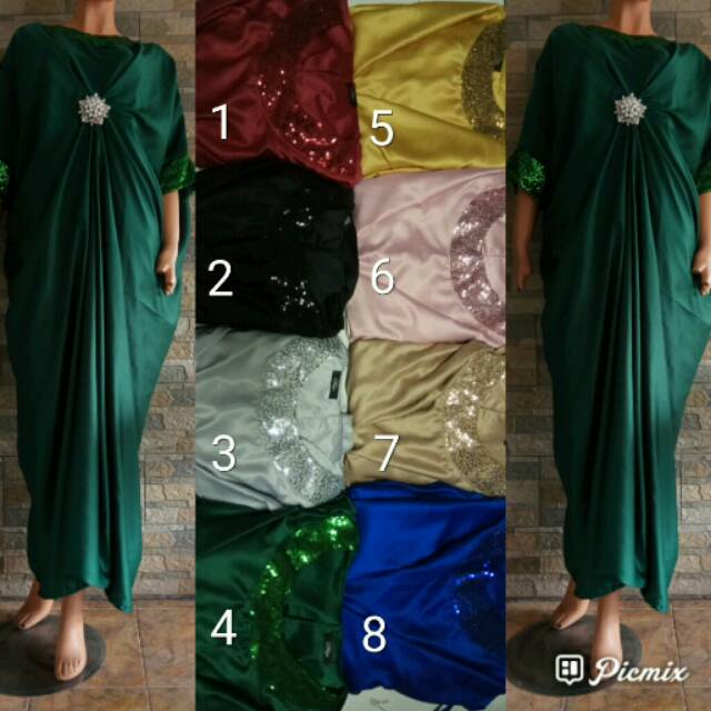 Dress kaftan satin  with bros