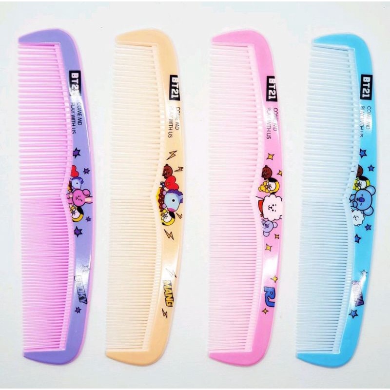 SISIR RAMBUT BT21 BTS KARTUN LURUS TERMURAH / SISIR RAMBUT BTS BT21 BENTUK PANJANG WARNA WARNI