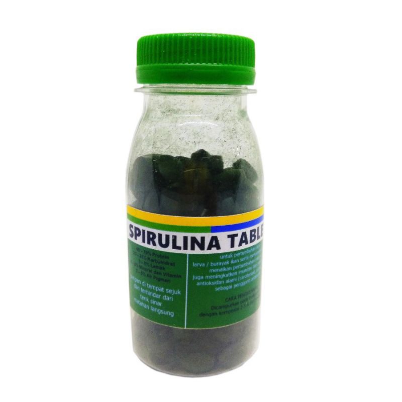 Spirulina Botol Tablet 50G Pakan Ikan Cupang Louhan Koi