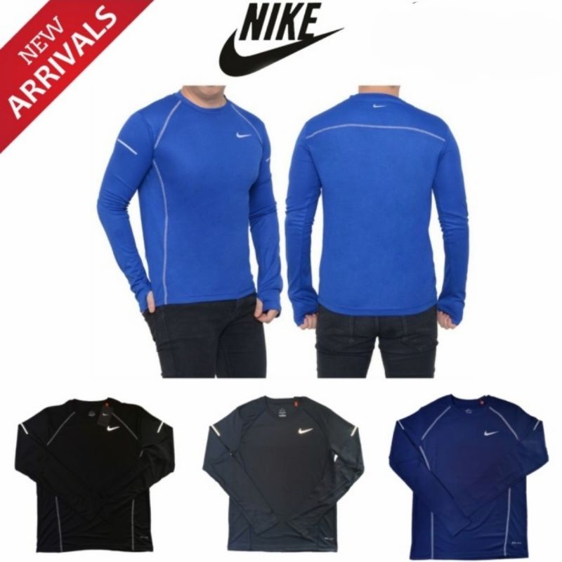BAJU OLAHRAGA TANGAN PANJANG RUNNING FITNESS GYM NIKE COMPRESSION