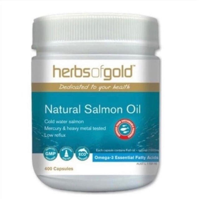Herbs of Gold Natural Salmon Oil 400 capsules fish oil bukan blackmores