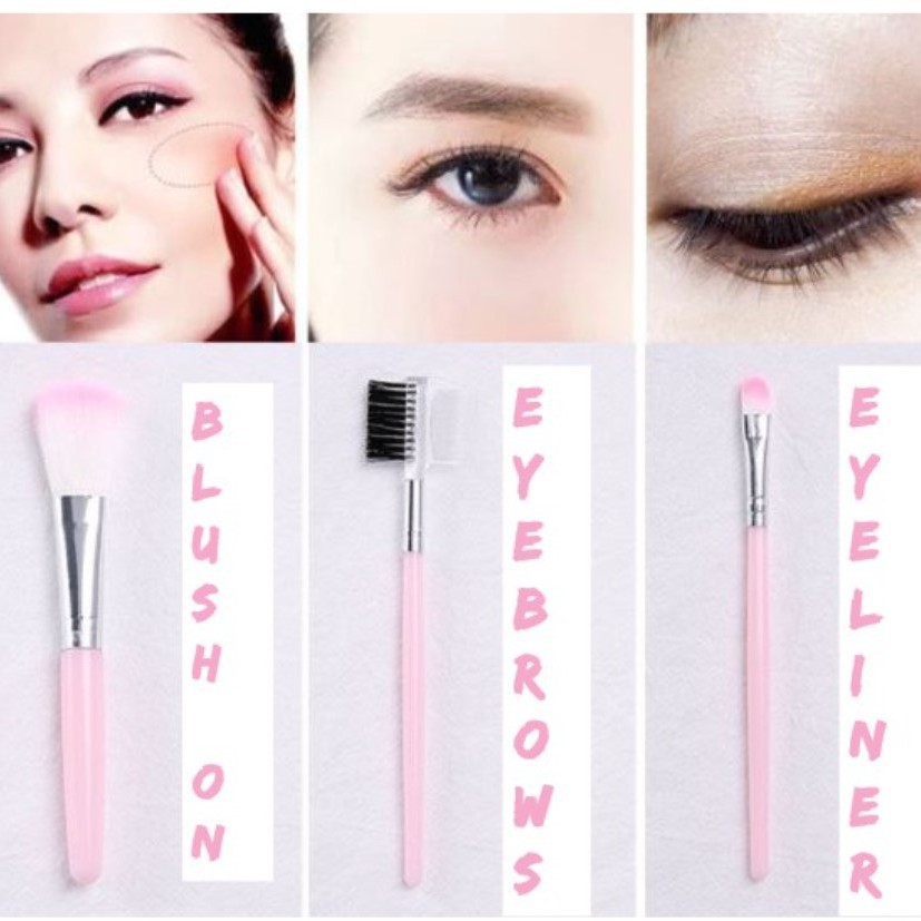 BAJ Termurah 5pcs/set Kuas Make Up Brush Kuas Makeup Eyebrow Brush Blush on Brush Eyeshadow Brush Sponge AK011