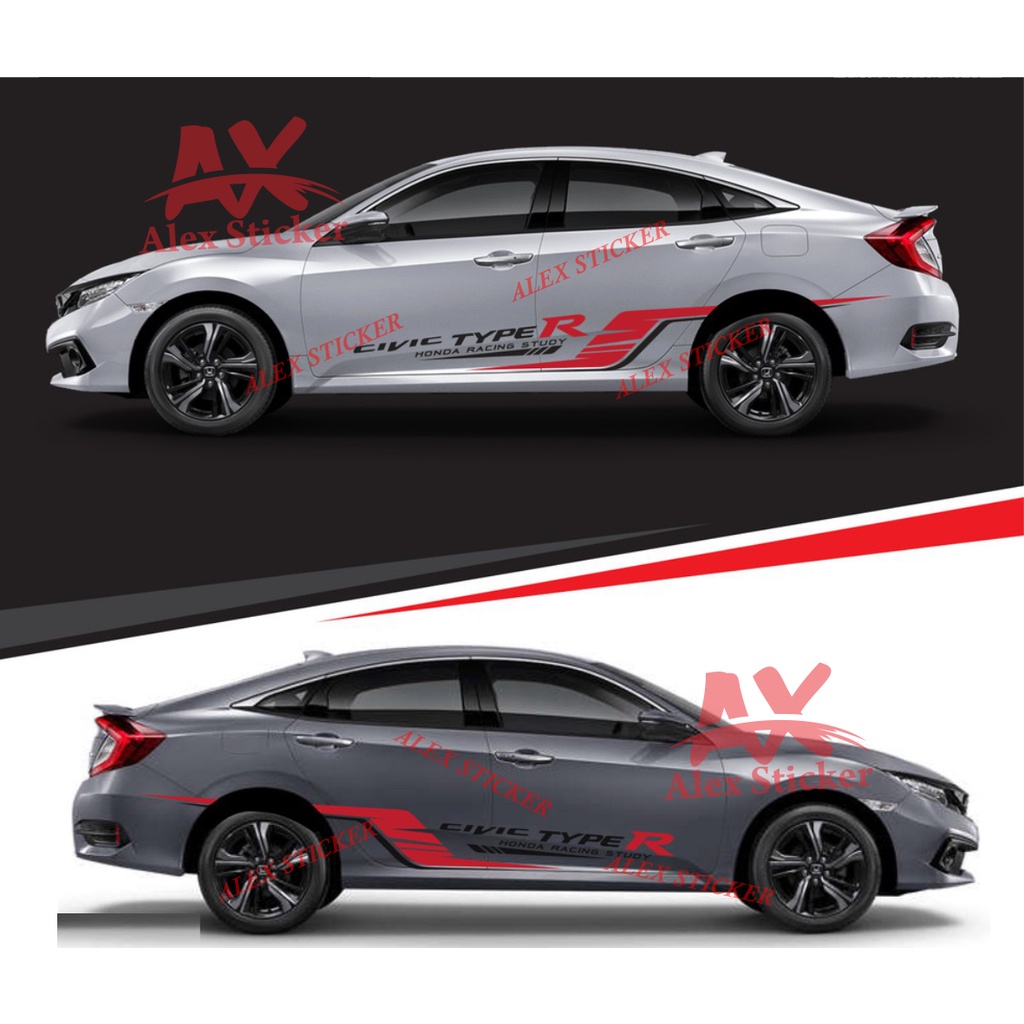 stiker cutting sticker mobil honda civic type R vios camry sedan accord corolla