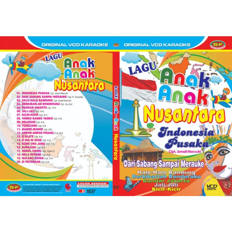 Kaset lagu anak original vcd karaoke lagu anak-anak nusantara