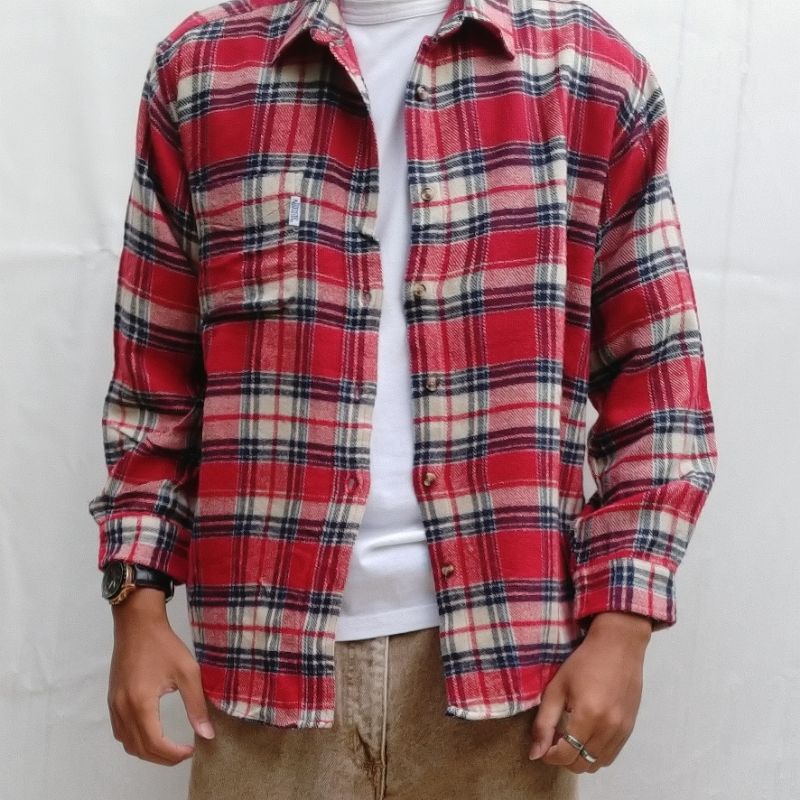 PEPSI-COLA RED & WHITE FLANNEL WOOL