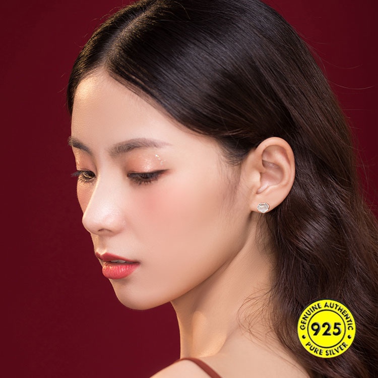 Anting S925 Silver Micro-Inlaid Untuk Wanita