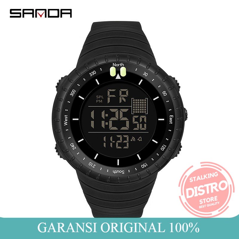 Jam Tangan Pria SANDA 6071 Jam Tangan Digital Tali Rubber Chronograph Anti Air
