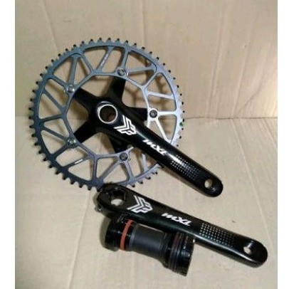 Sepeda lipat Crank MXL HT2 hollowtech 2 bearing 54t Black
