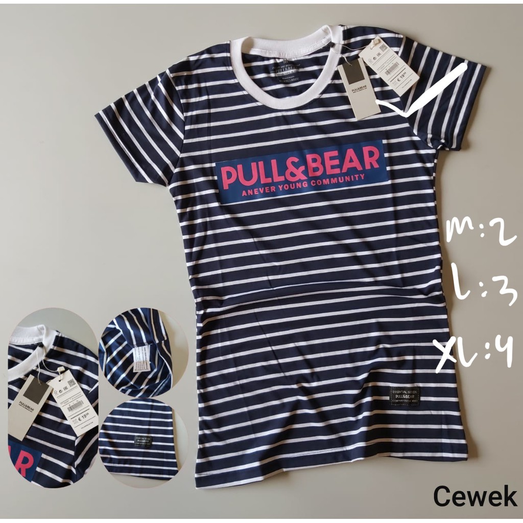 KAOS CEWEK PULL & BEAR GARIS 30S