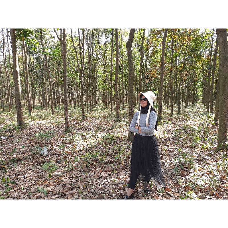 Topi wanita korea bucket hat tali panjang