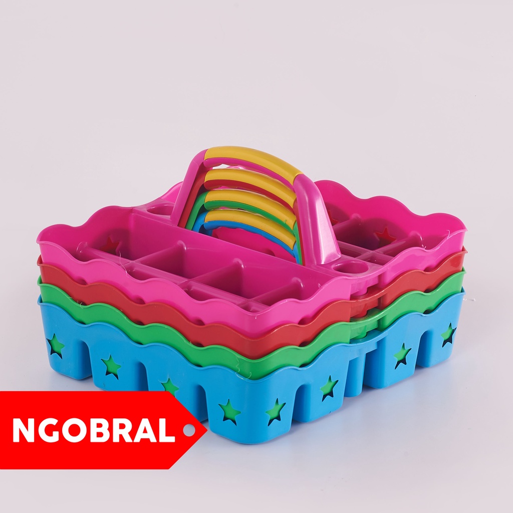 KERANJANG GELAS AQUA / RAK GELAS PLASTIK isi 16 - WARNA