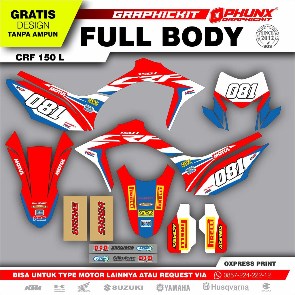 Stiker Decal Honda CRF 150 L Custom 081 Full Body Sticker Custom