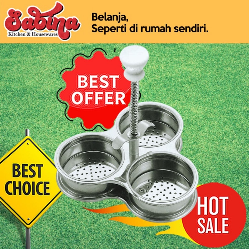 Alat Rebus Telur Cetakan Makan Egg Poacher Perforated Hole Stainless