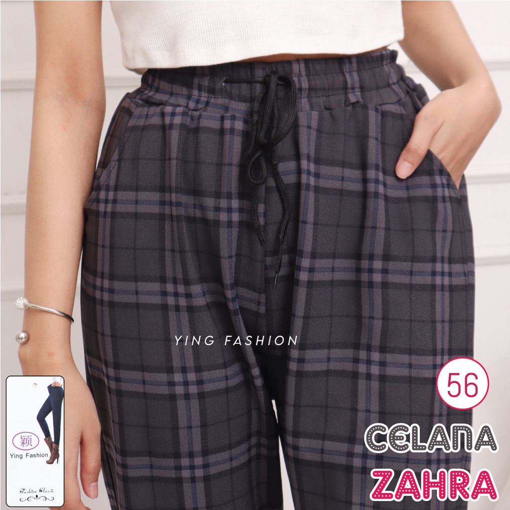 CELANA YING # 56 / CELANA BIG SIZE / CELANA SALUR WANITA / Celana tartan kotak wanita / CELANA SEMI WOOL / CELANA YING FASHION