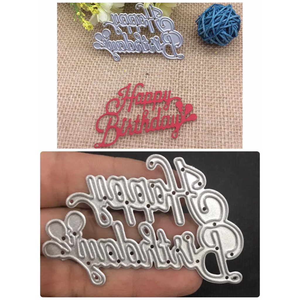 Cutting dies happy birthday word decoration scrapbooking - DHPATTERN