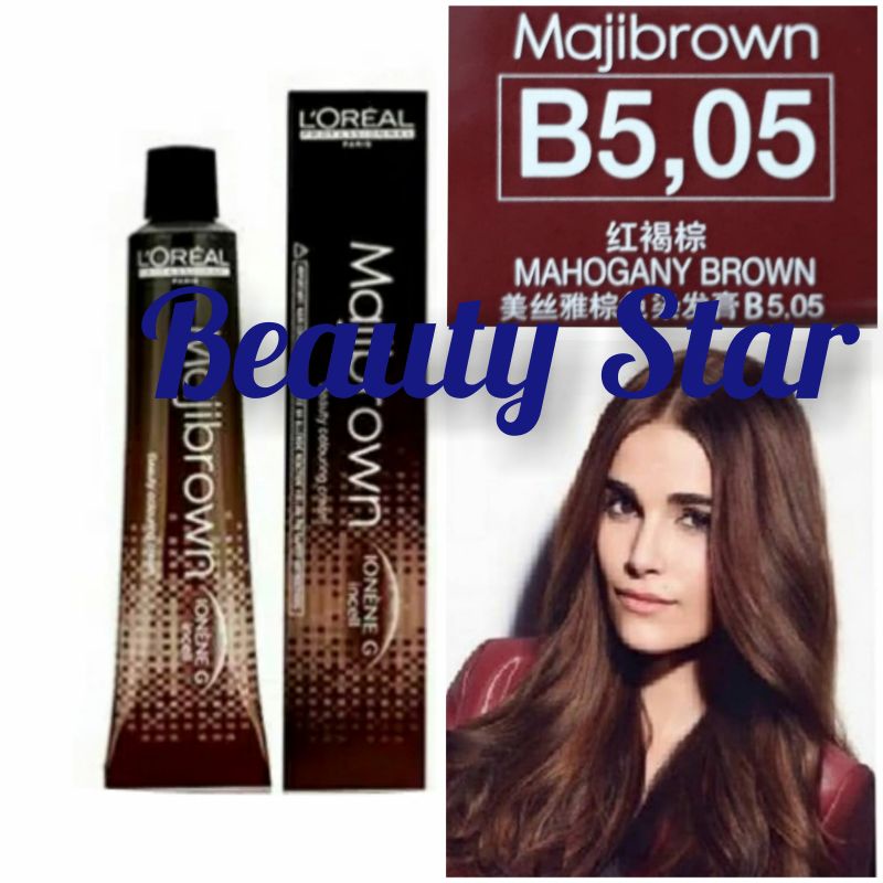 LOREAL MAJIBROWN NO. B5.05 MAHOGANY BROWN