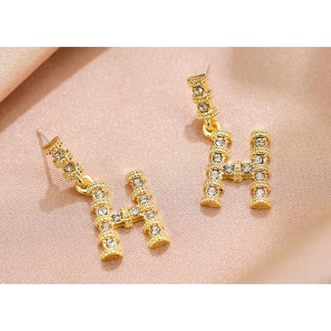 925 jarum perak 2020 baru trendi Korea temperamen liar huruf Zircon stud anting-anting retro aloofne