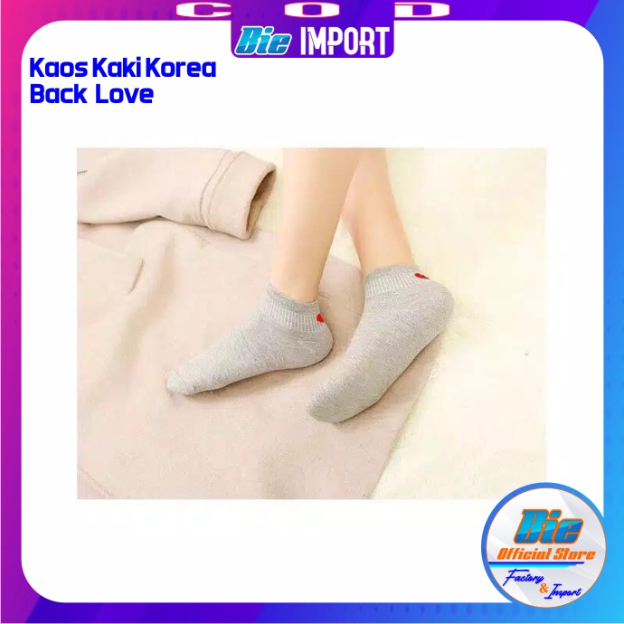 Kaos Kaki Korea Motif Black Love Impor Best Seller