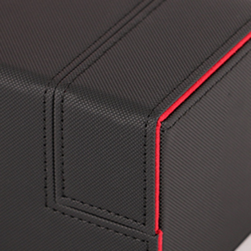 Ultra 100+Cards Deck Box Leather Board Games Cards Deck Case for Magical All the Cards Keyforge,Black Red