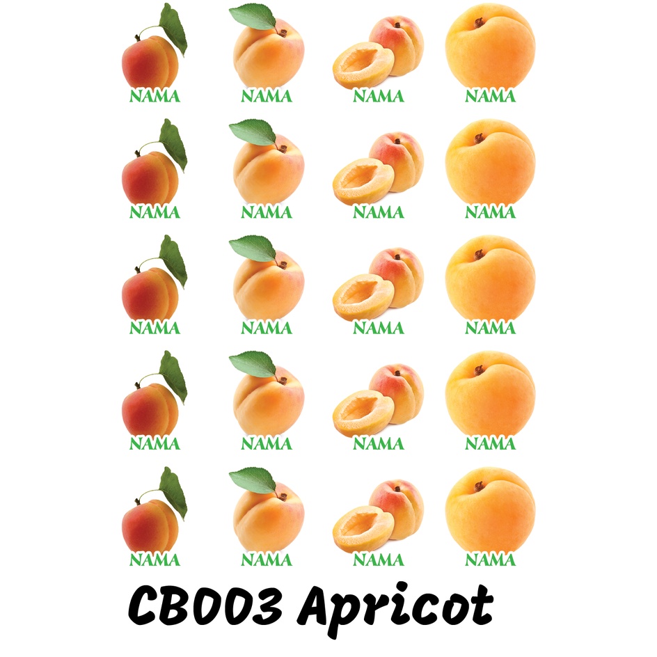 

Sticker Nama Cutting Label Waterproof Tahan Air Apricot (CB003)