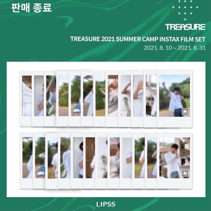 [READY] Treasure X LIPSS Summer Camp Instax Film Photocard Polaroid Good Morning / Good Night Fullse
