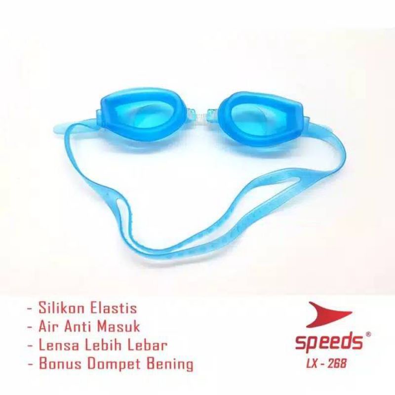 Kacamata Renang Dewasa Swimming Goggles Original Speeds LX 268 Anti fog UV Shield