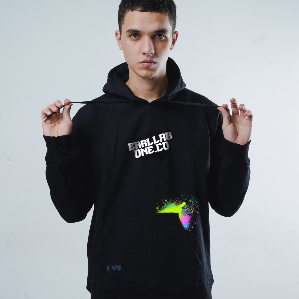 PATIENTVICTORY Sweater Hoodie pria Distro Original Branded Earllab Warna Hitam Pelangi Bahan Tebel Lembut Hoddie Cowok Aesthetic Keren Tebaru 2022 Viral Terpopuler