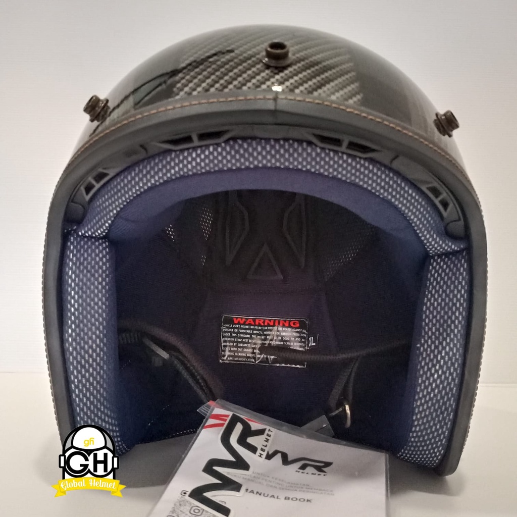 HELM BOGO RETRO COCO CARBON BLACK GLOSSY ORIGINAL SNI