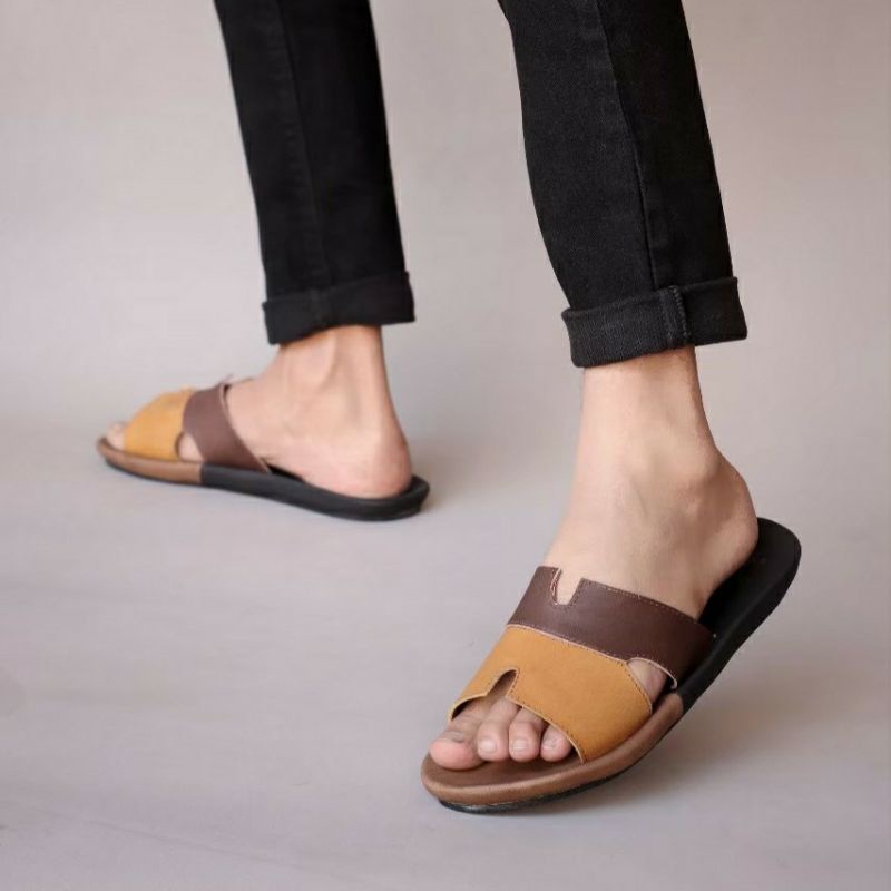 COMBI | Sandal Pria Murah Original Kulit Asli Casual Kerja Formal Santai Harian