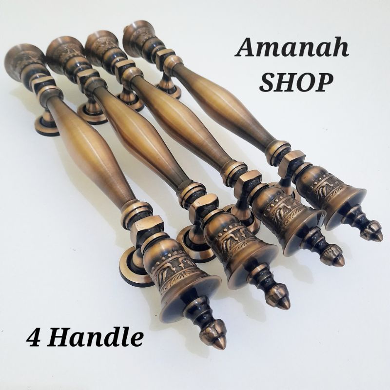 4 PCS Handle Pintu KUNINGAN 45cm Antiq / Gagang pintu rumah Kuningan