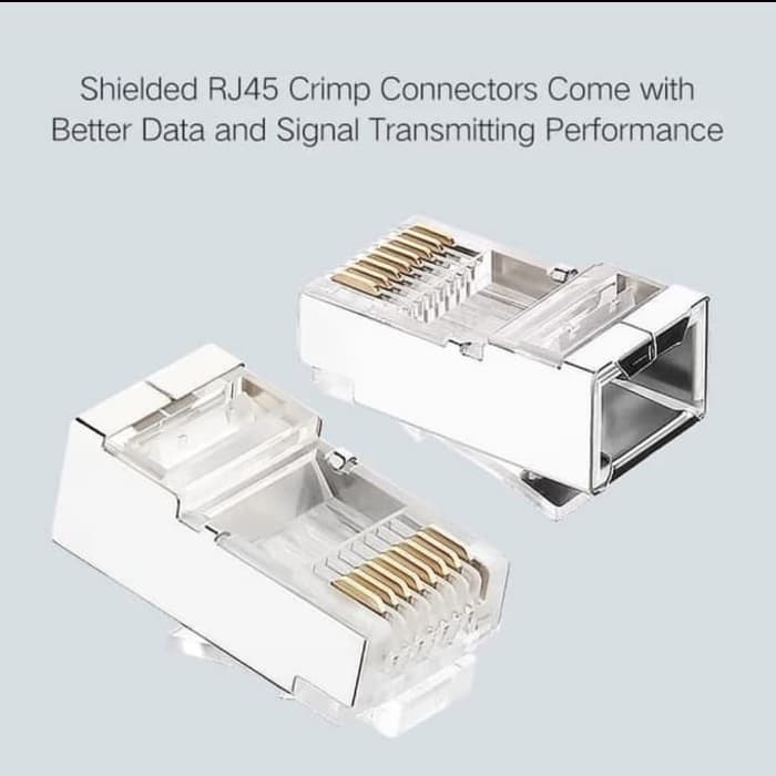 Connector RJ45 Cat5e besi - kepala/konektor LAN Eyota isi 50  original