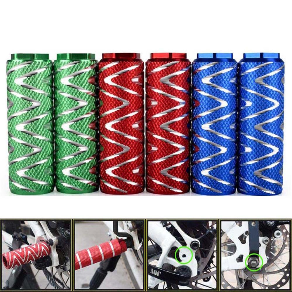 Agustinina Stunt Pegs MTB BMX 1pasang Ban Roda Aluminium Alloy Metal Depan Belakang Roda Pijakan Kaki