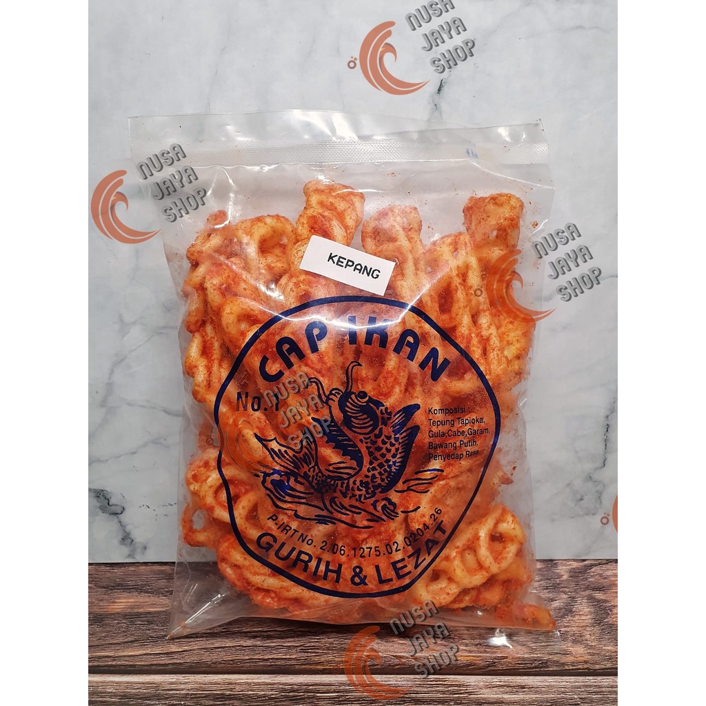 

Snack Kepang Cap ikan Kerupuk Pedas khas Medan 100 Gram