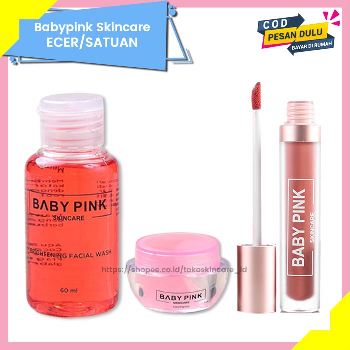 Brightening Facial Wash &amp; Soothing Gel &amp; Babylip Rose Chic Baby Pink Skincare Original BPOM