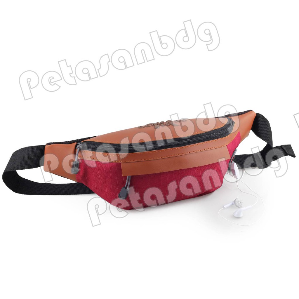 PTS -Tas Selempang Gear Bag X - Tawn WITH EARPHONE HOLE -13091 .PT Leather Waistbag