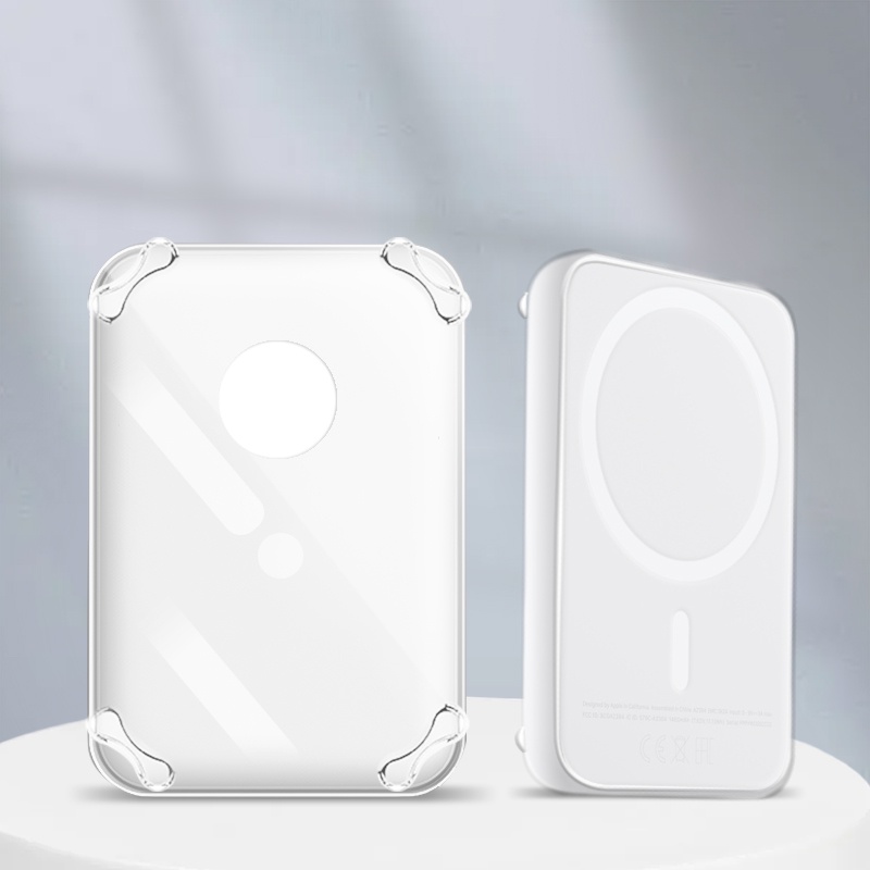 Hd Desain Airbag Transparan Kompatibel Dengan Apple MagSafe Baterai Eksternal TPU Case Shockproof Cover Pelindung Anti Jatuh Shell Cakupan Penuh