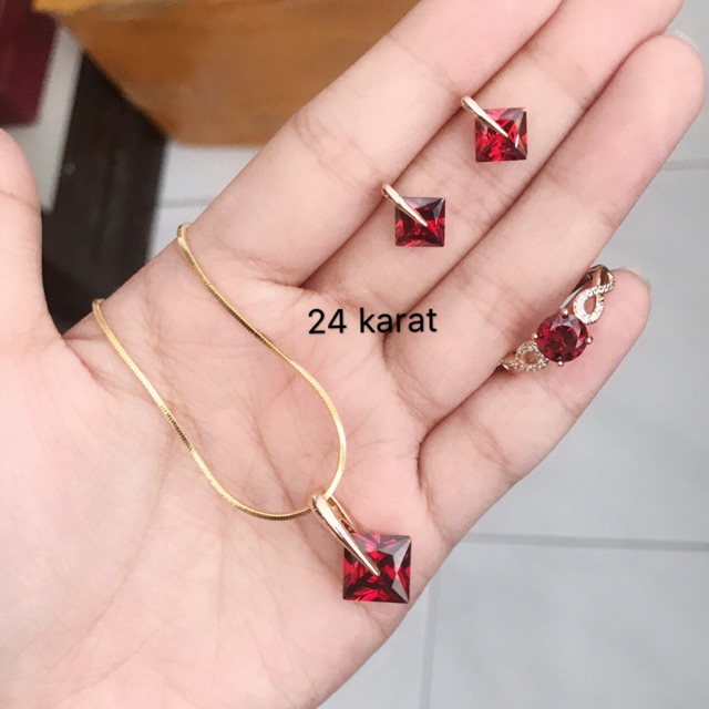 set giok warna merah permata giok asli 88
