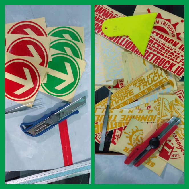 

Sticker Tulisan kata-kata Cutting Desain Bisa Request Bahan Stiker Cuting Reflektif Fosfor