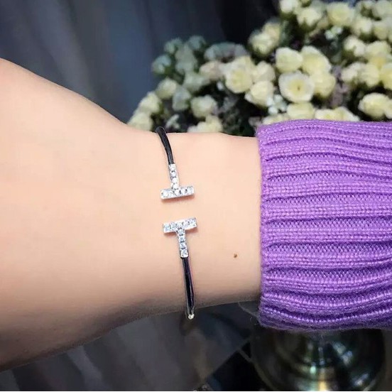 Gelang berlian imitasi wanita berbentuk T fashion Korea