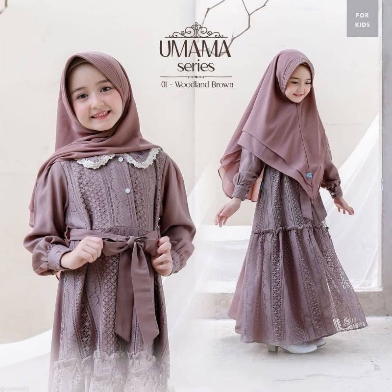 Gamis anak usia 8 tahun-10 tahun umama set syar'i kids series gamis